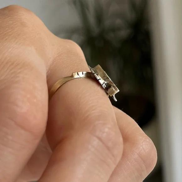 COPY - Young In The Mountains Gold Silver Diamond Turquoise Ring - Picture 6 of 6